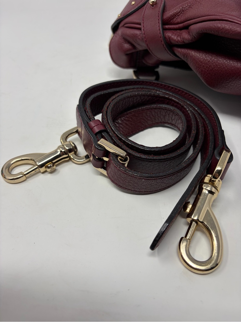 Mulberry Alexa Studded Tassel Satchel Bag Oxblood Burgundy Soft Buffalo Leather - Picture 14 of 16